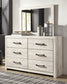 Cambeck Queen Panel Headboard with Mirrored Dresser, Chest and Nightstand