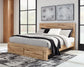 Hyanna Queen Panel Storage Bed with Mirrored Dresser and Nightstand